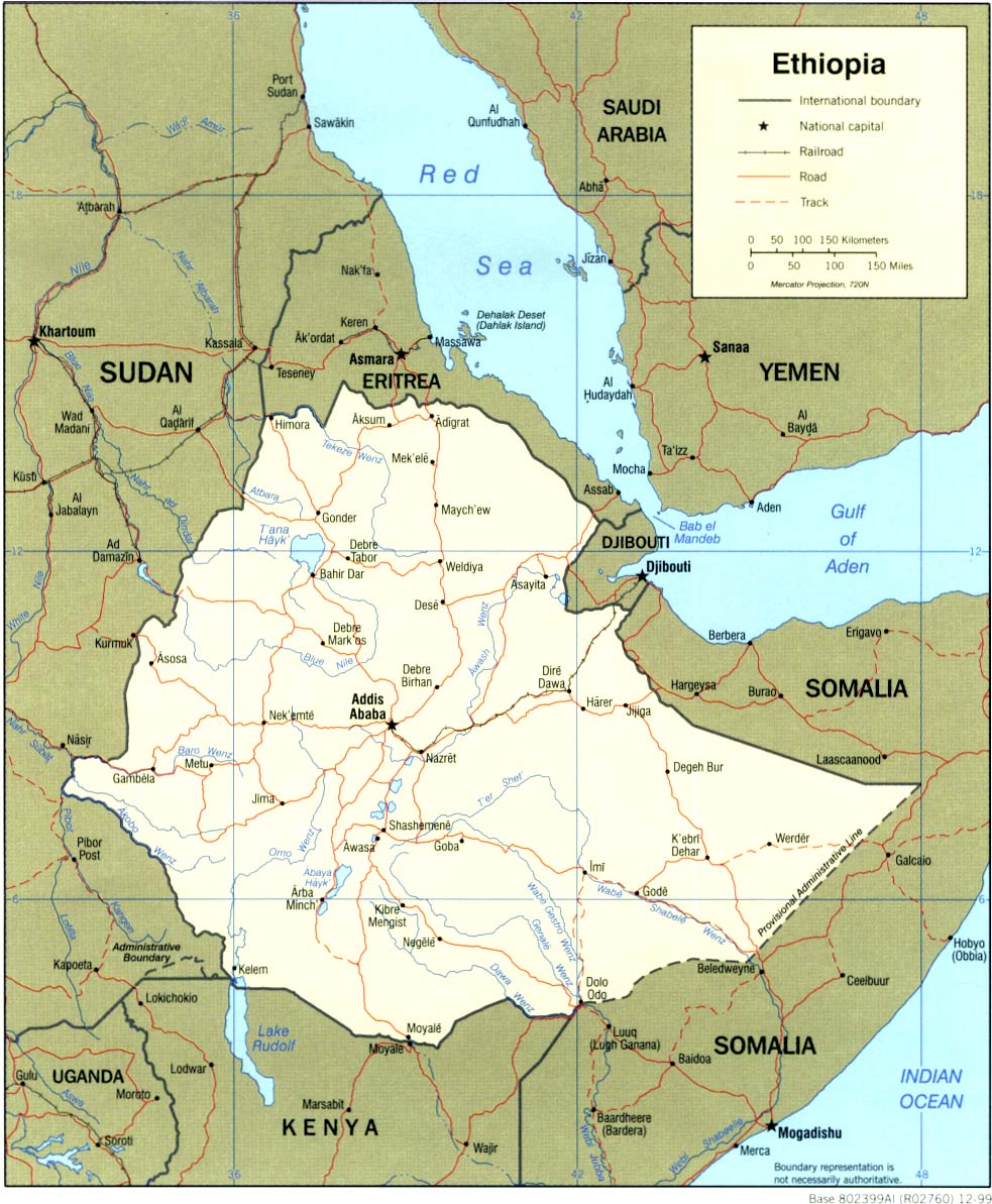 Map Of Ethiopia Ethiopia [Political Map] 1999 (323K) 