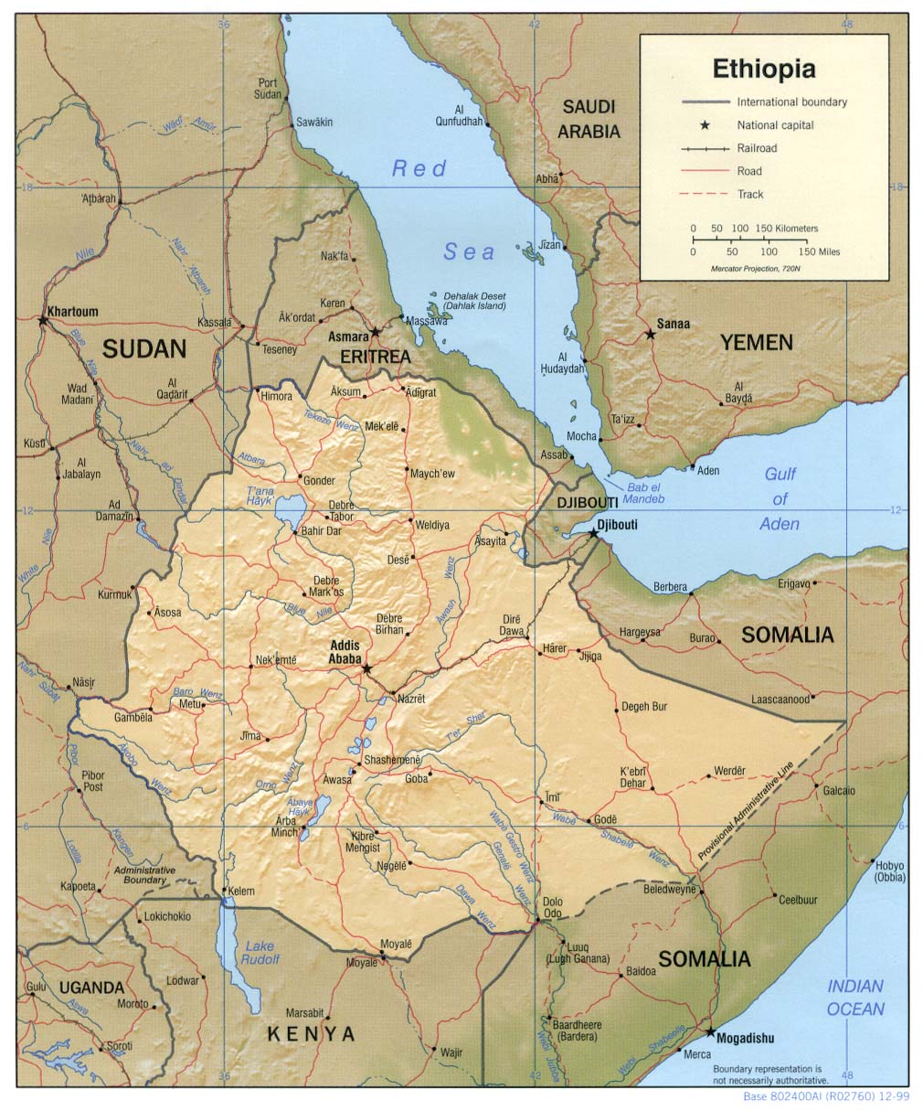 Äthiopien - Regionen, Provinzen, Hauptorte, Einwohner, Fläche
