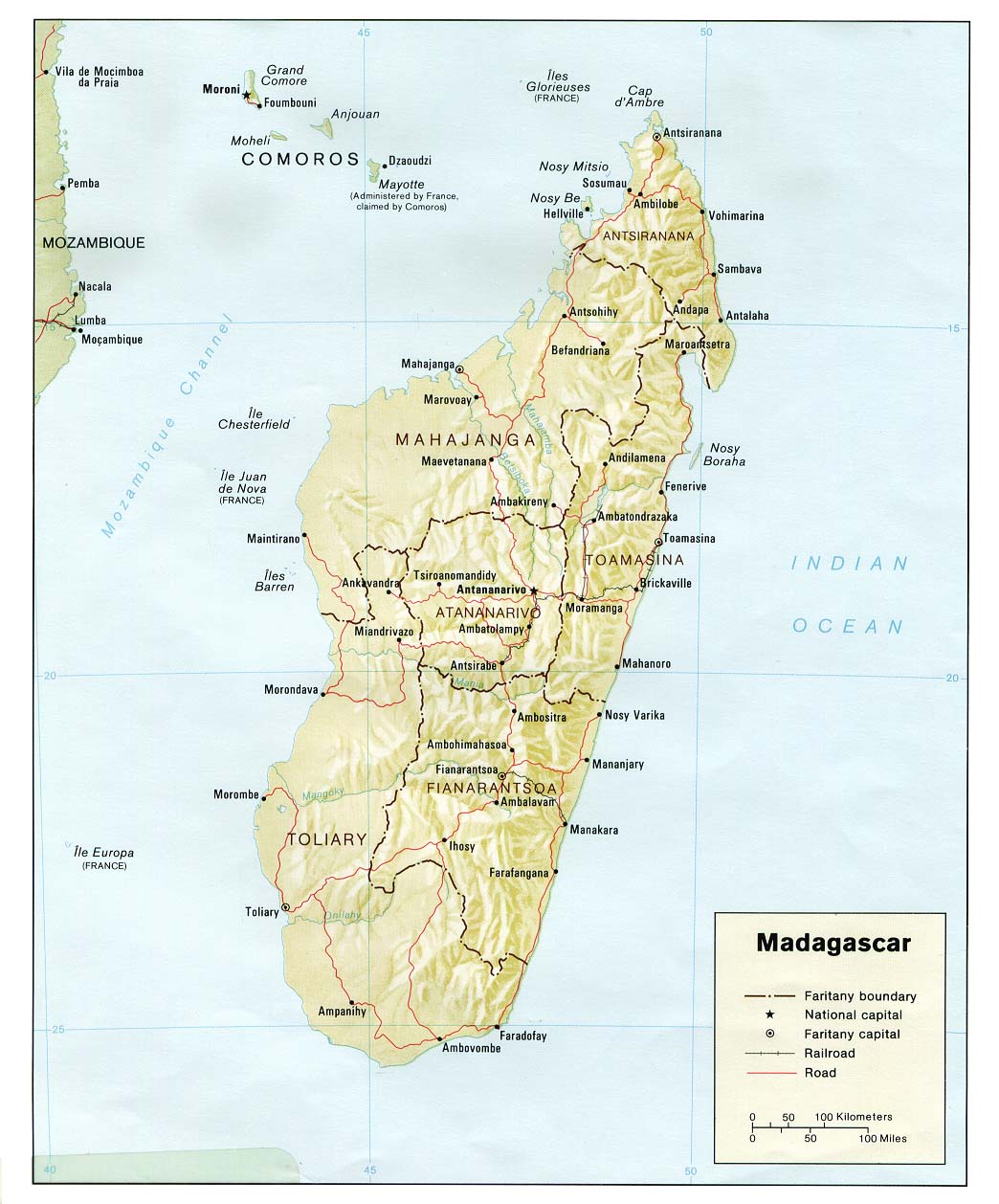 Map Of Madagascar Madagascar [Shaded Relief Map] 1981 (159K) 