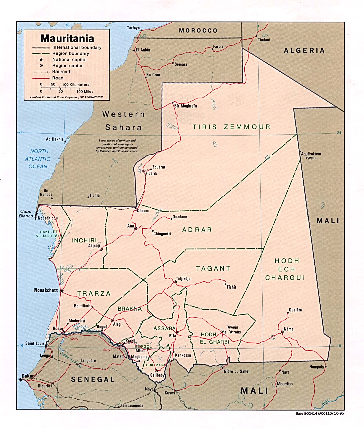 Map Of Mauritania Mauritania [Political Map] 1995 (396K) 