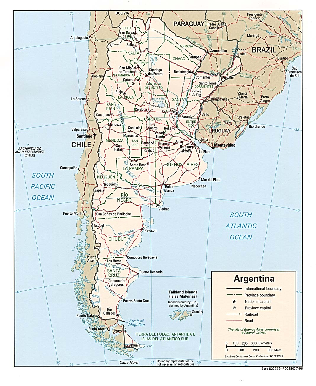 Map Of Argentina , Argentina [Political Map] 1996 (305K) 