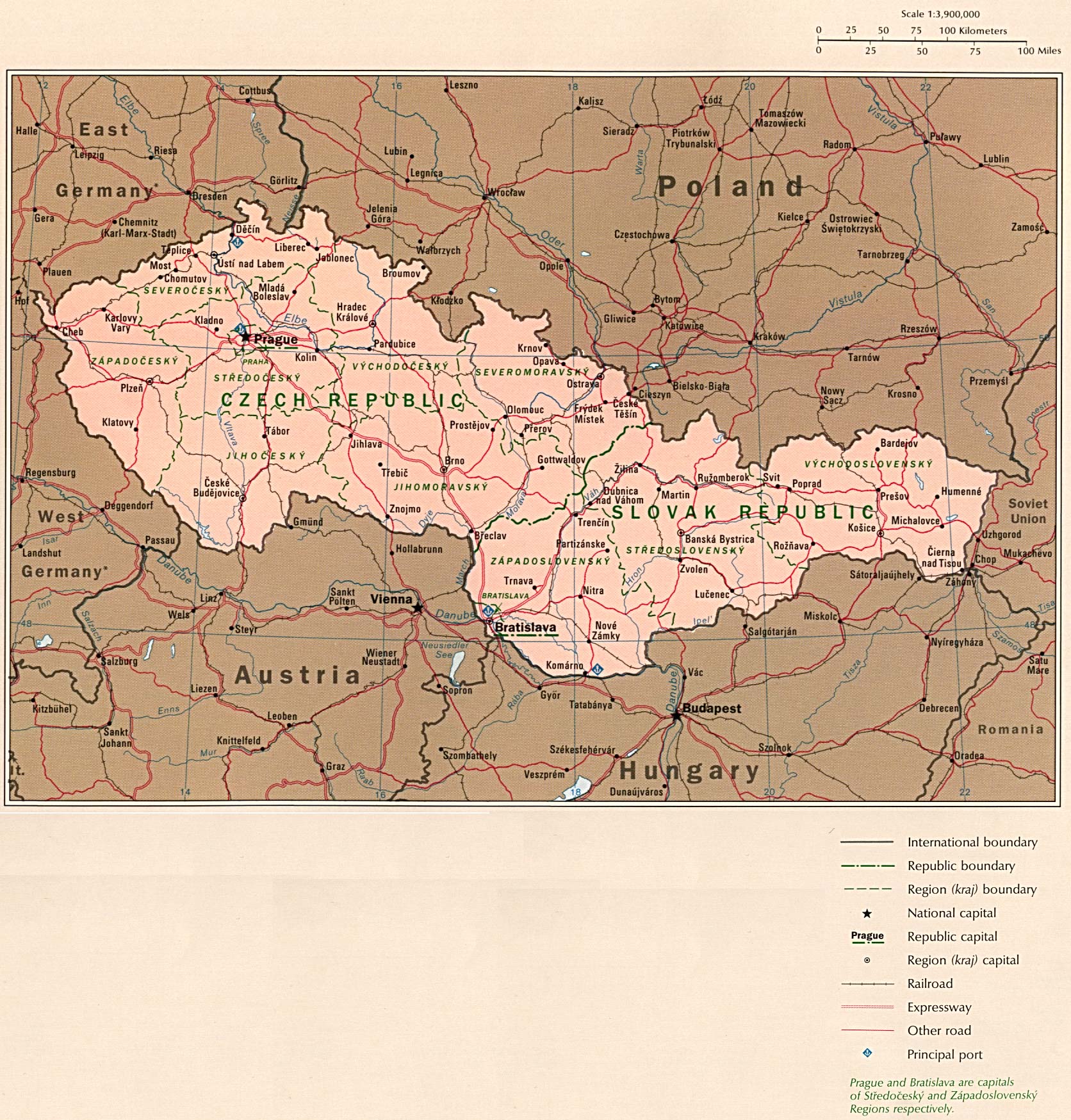 Map Of Czech Republic , Country Map (577k)