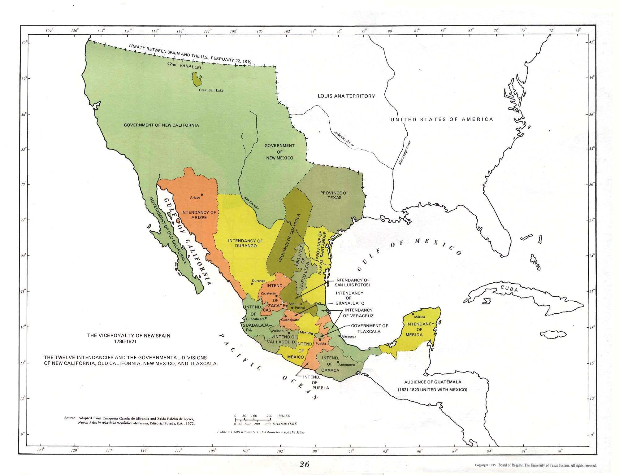 map of new spain