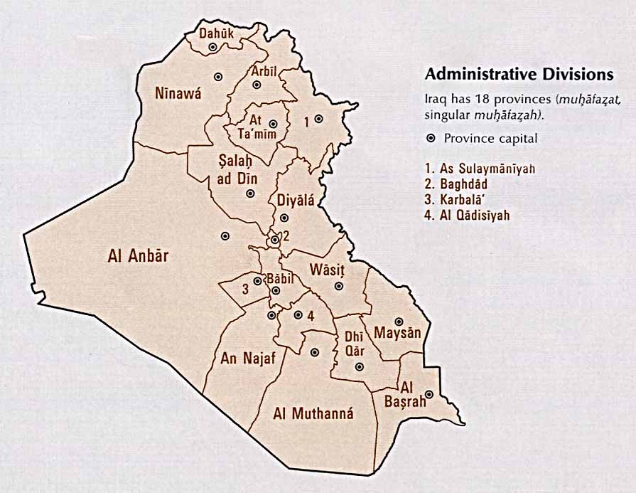 Iraq Provinces Map