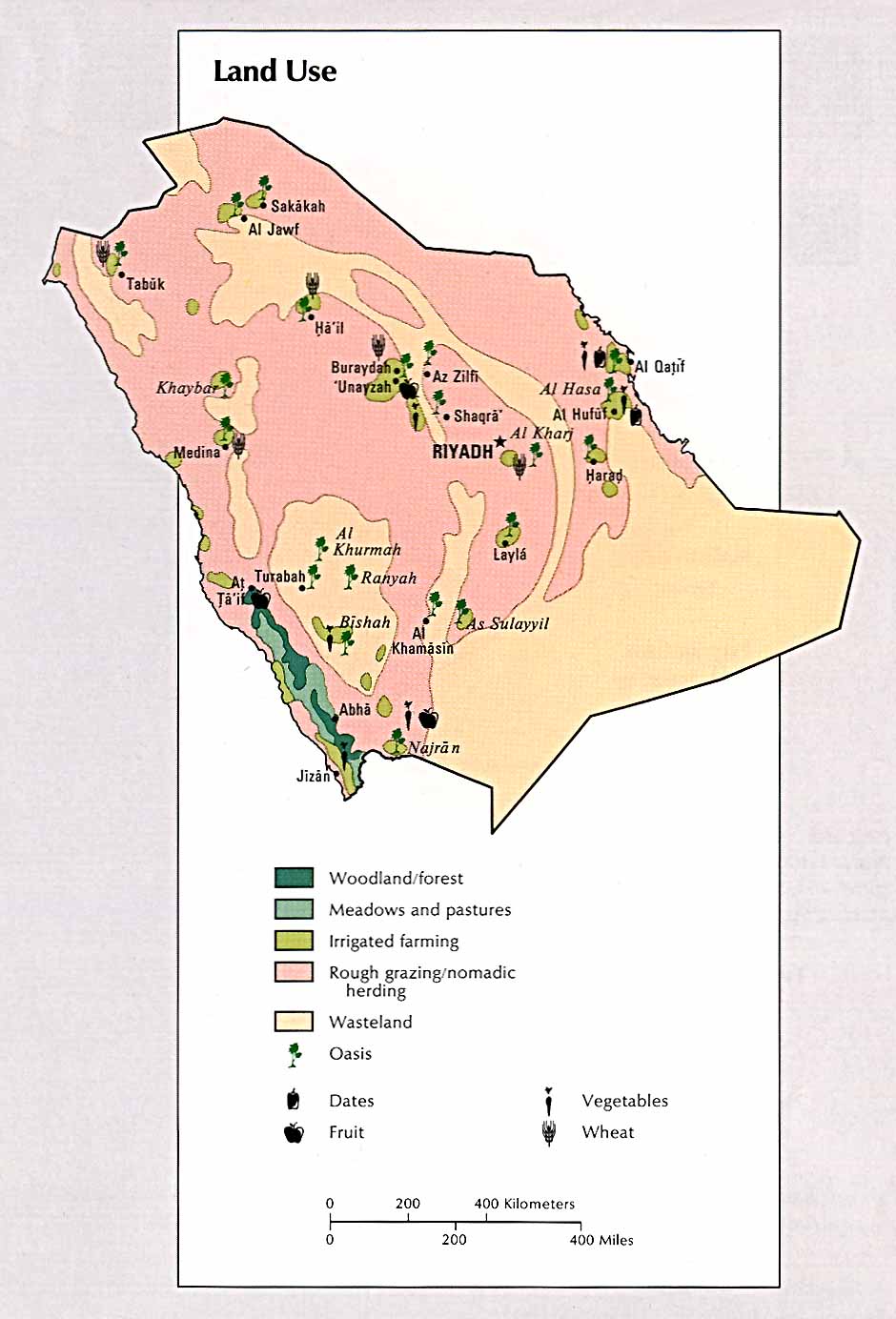 Map Of Saudi Arabia Land Use (105k)