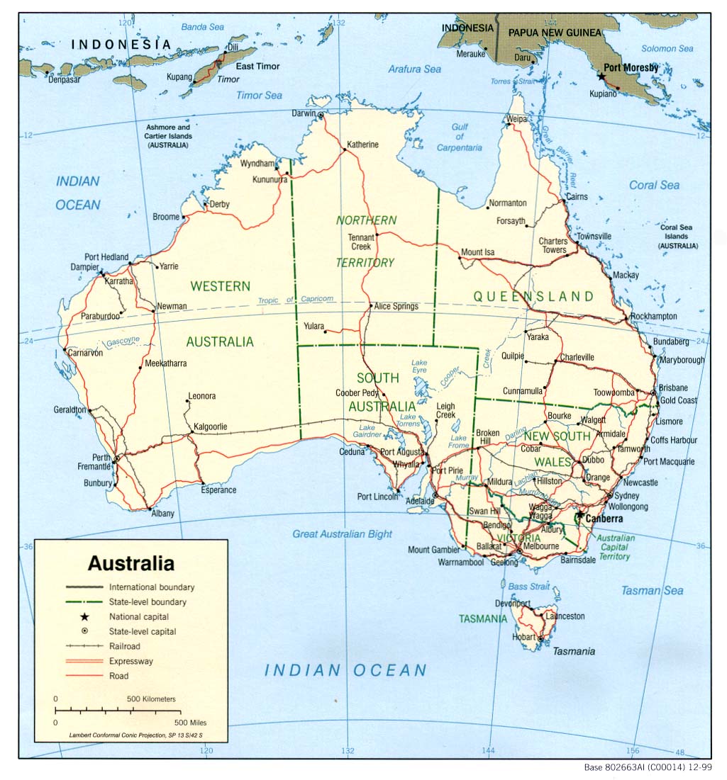 Maps of Australia and the Pacific