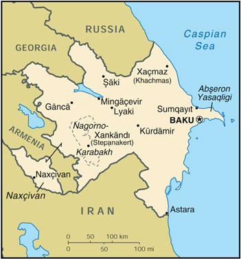 Map Of Azerbaijan- Azerbaijan (Small Map) 2000 (67K)