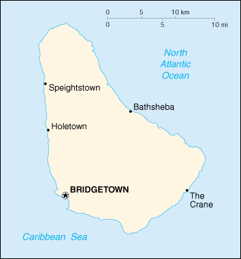 Map Of Barbados , Barbados (Small Map) 2000 (59K)