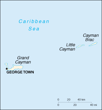 Map Of Cayman Islands , Cayman Islands (Small Map) 2000 (46K) 