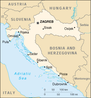 Map Of Croatia . Croatia (Small Map) 2000 (115K) 