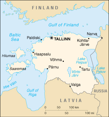 Map Of Estonia , Estonia (Small Map) 2000 (117K) 