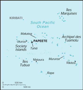 Map Of French Polynesia , French Polynesia (Small Map) 2000 (67K) 