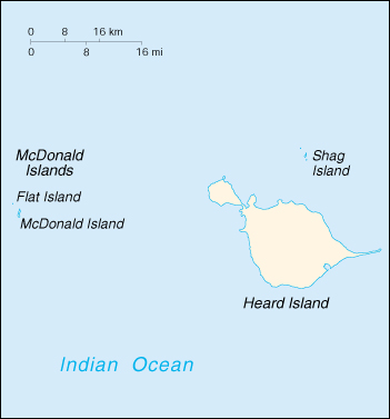 Map Of Heard Island and McDonald Islands, Heard Island and McDonald Islands [Indian Ocean] (Australia) (Small Map) 2000 (49K) 