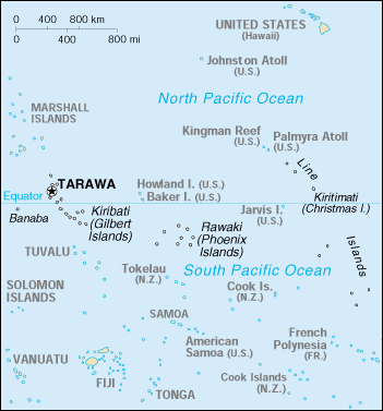 Map of Kiribati, Kiribati (Small Map) 2000 (104K) 