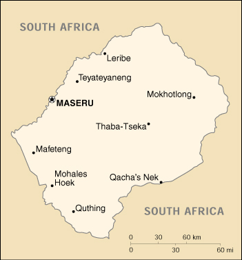 Map of Lesotho Lesotho (Small Map) 2000 (64K) 