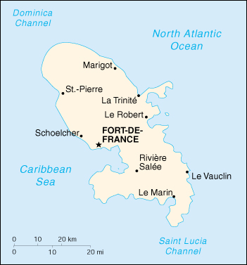 Map Of Martinique, Martinique (Small Map) 2000 (78K) 