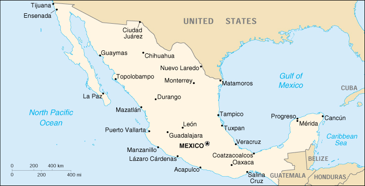 mexico mapa. México - Mapas