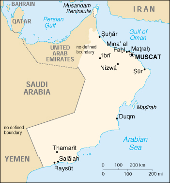Map Of Oman Oman (Small Map) 2000 (96K) 