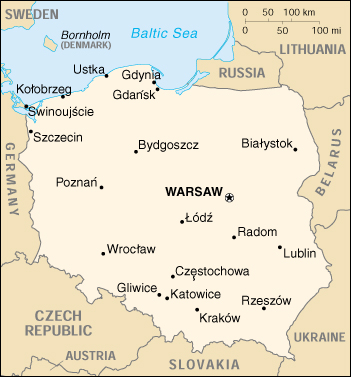 Map Of Poland , Poland (Small Map) 2000 (107K) 