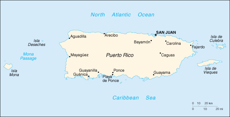 Map Of Puerto Rico , Puerto Rico (Small Map) 2000 (109K)