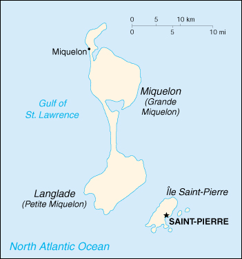 Map Of Saint Pierre and Miquelon , Saint Pierre and Miquelon (France) (Small Map) 2000 (69K)