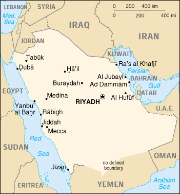 Map Of Saudi Arabia Saudi Arabia (Small Map) 2000 (113K) 