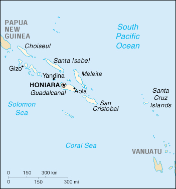 Map Of Solomon Islands , Solomon Islands (Small Map) 2000 (75K) 