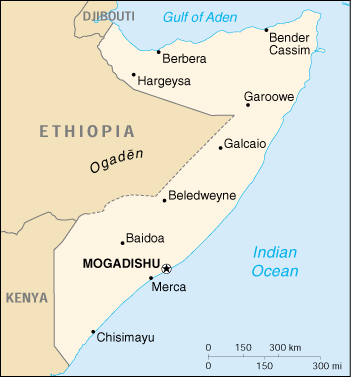 Map Of Somalia Somalia (Small Map) 2000 (88K) 