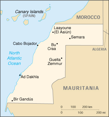 Map Of Western Sahara Western Sahara (Small Map) 2000 (78K) 