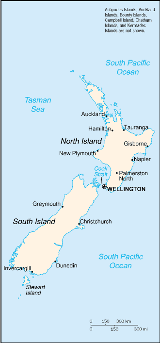 map of new zealand. New Zealand - (Small Map)