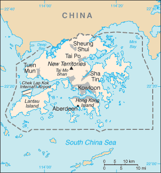 carte de Hong Kong