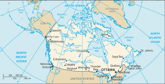 physical map of us and canada. Canada (Small Map) U.S.