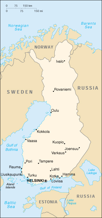 outline map of finland