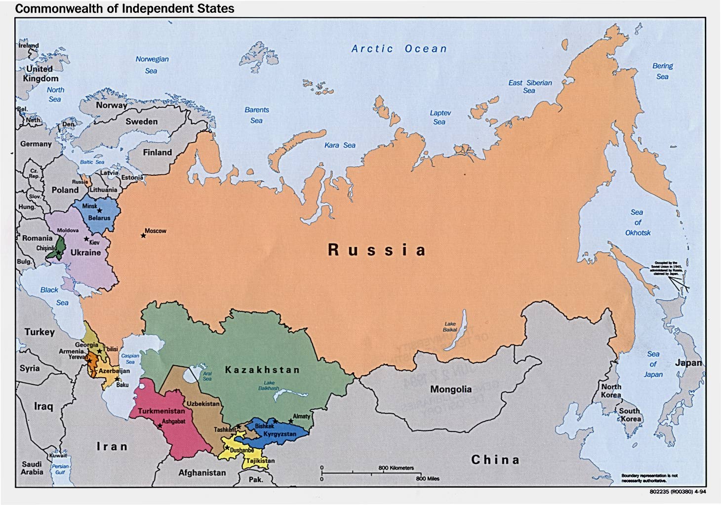1Up Travel - Maps of Russia.Commonwealth of Independent States