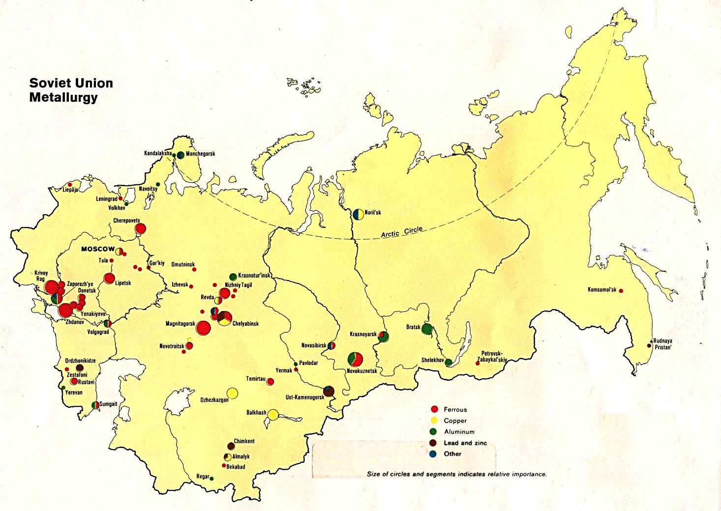 Maps of Russia, Soviet Union Metallurgy 1982 (192K) 