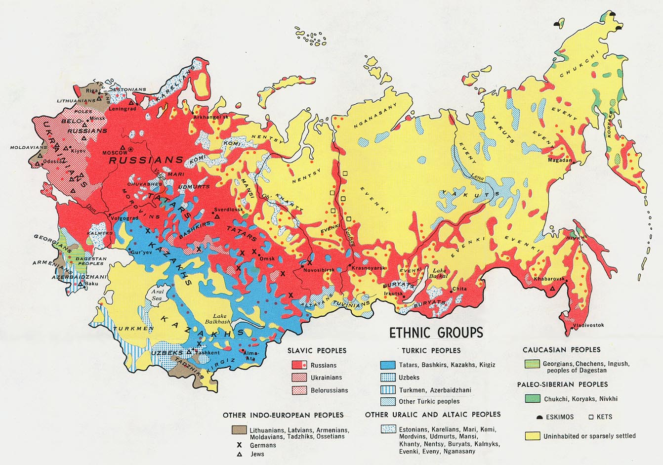 Map of Siberian ethno-linguistic groups