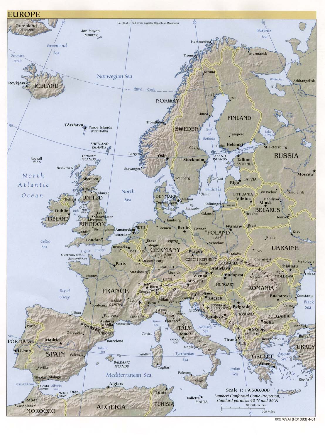 Map Of Europe Geographical