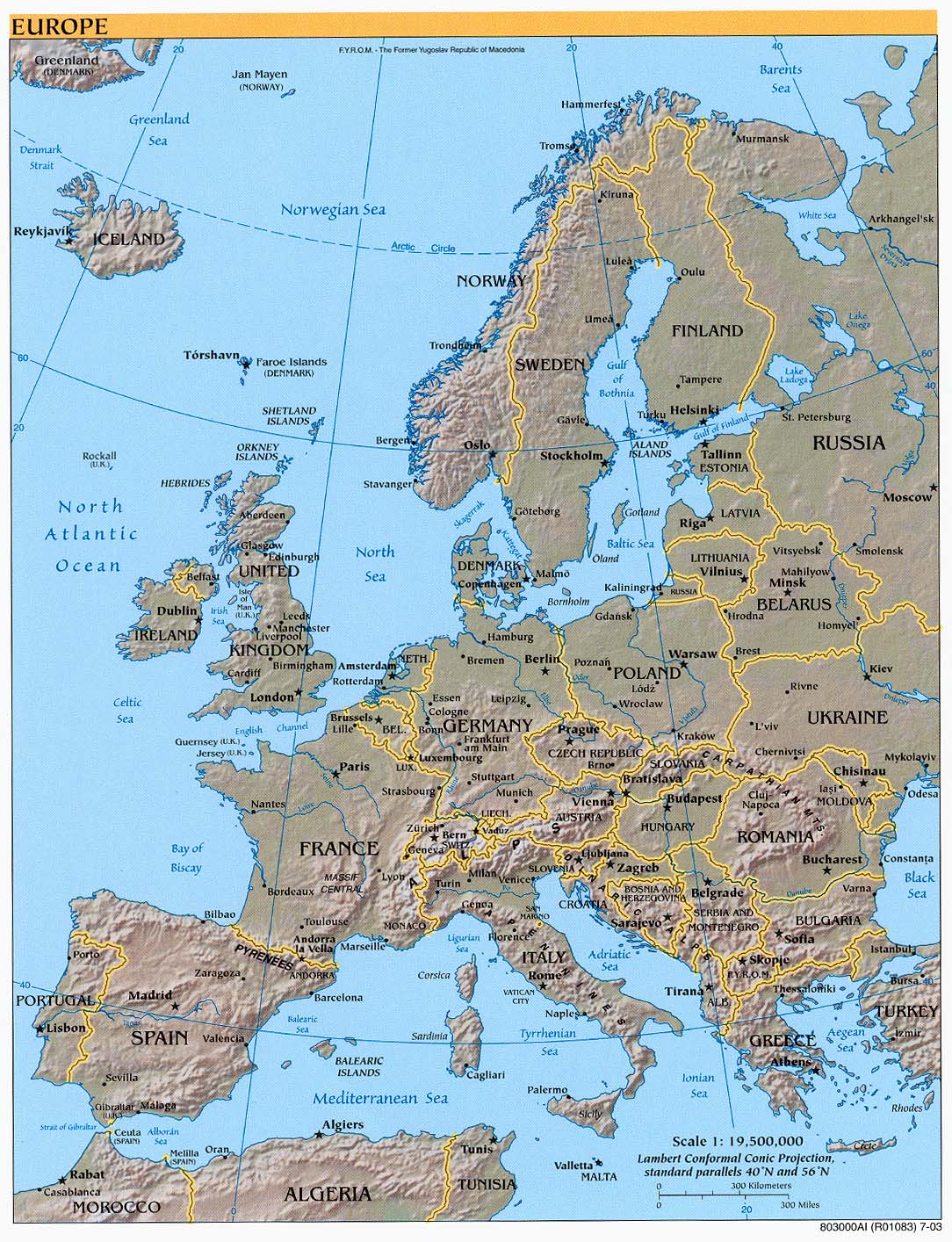Map of Europe links to other maps