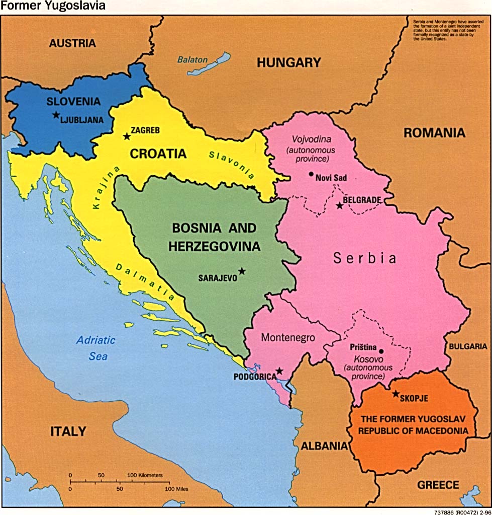 Map Of Macedonia, Former Yugoslavia [Political Map] 1996 (162K) 