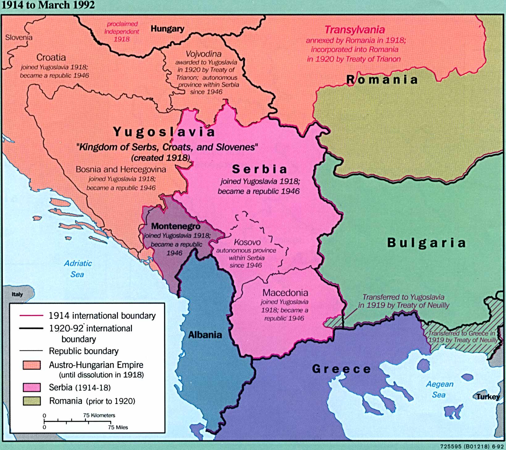 Map Of kosovo, Balkan Region: The Macedonian Question 1914-1992 (273K)