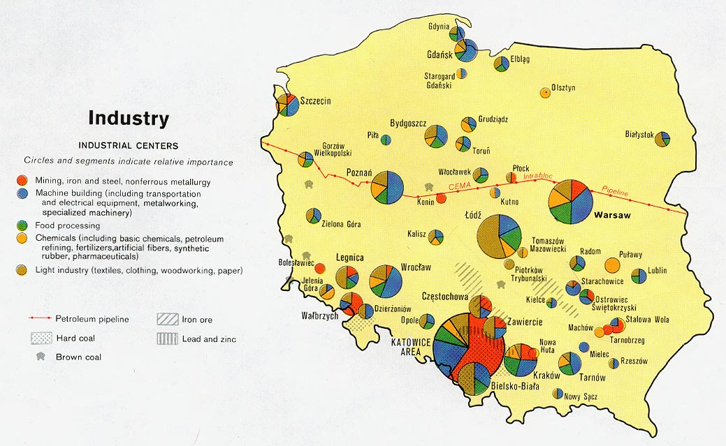 Poland - Industry from Map