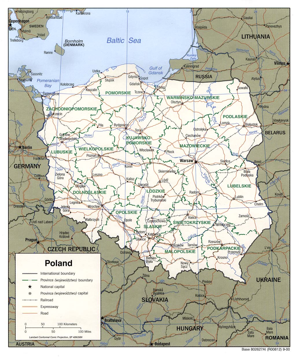 Map Of Poland , Poland [Political Map] 2000 (321K) 