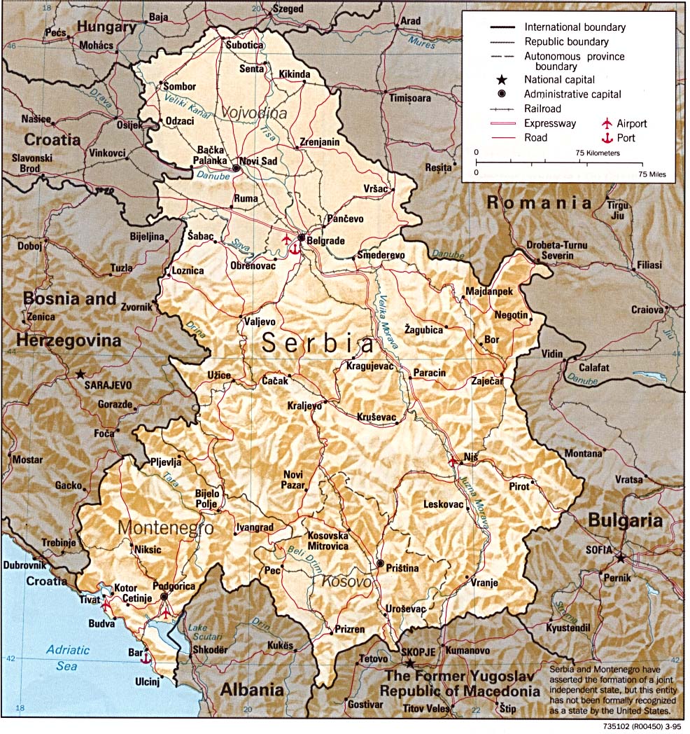 Serbia and Montenegro Map