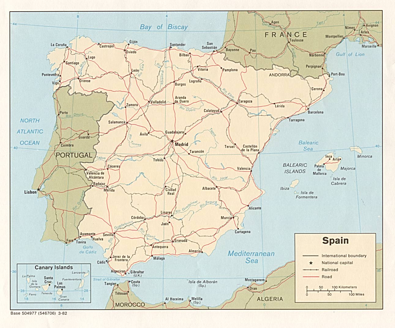 Map Of Europe Spain