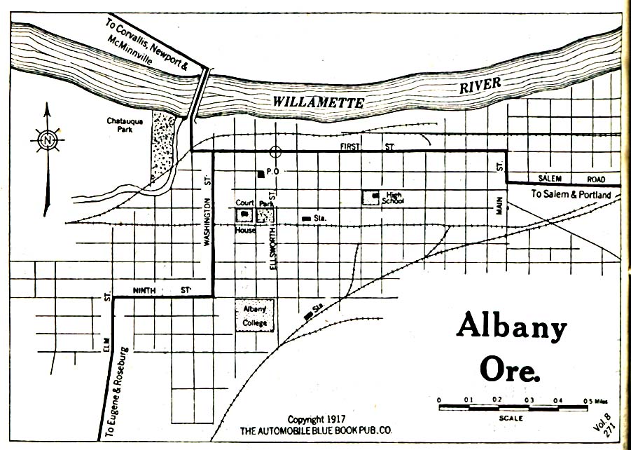 Historical Maps of U.S Cities. Albany, Oregon 1917 Automobile Blue Book (323K) 