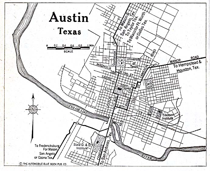 Historical Maps of U.S Cities. Austin, Texas 1920 Automobile Blue Book (153K) 