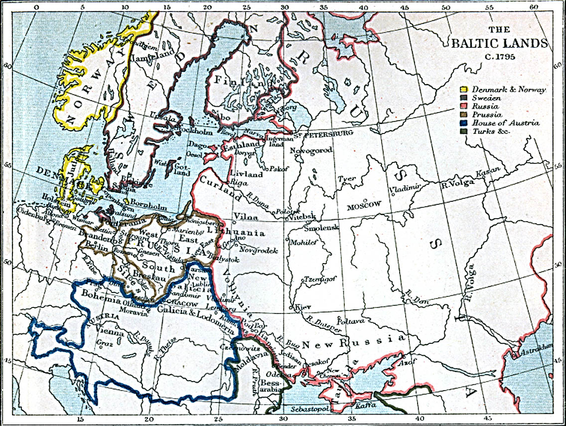 Map Of Latvia, Baltic Lands 1795 A.D. (357K) 