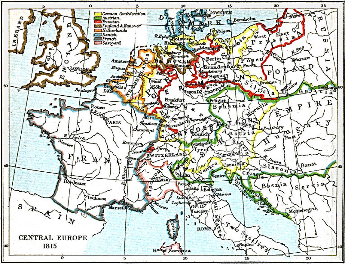 Map Of Europe In 1815