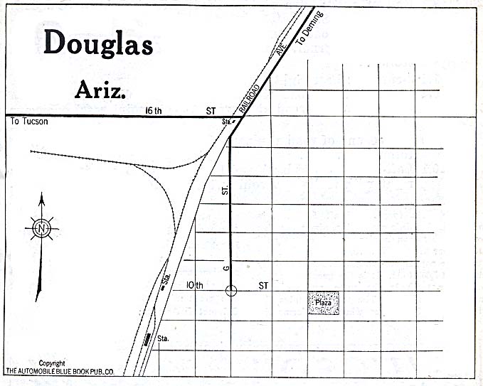 Historical Maps of U.S Cities. Douglas, Arizona 1920 Automobile Blue Book (78K) 