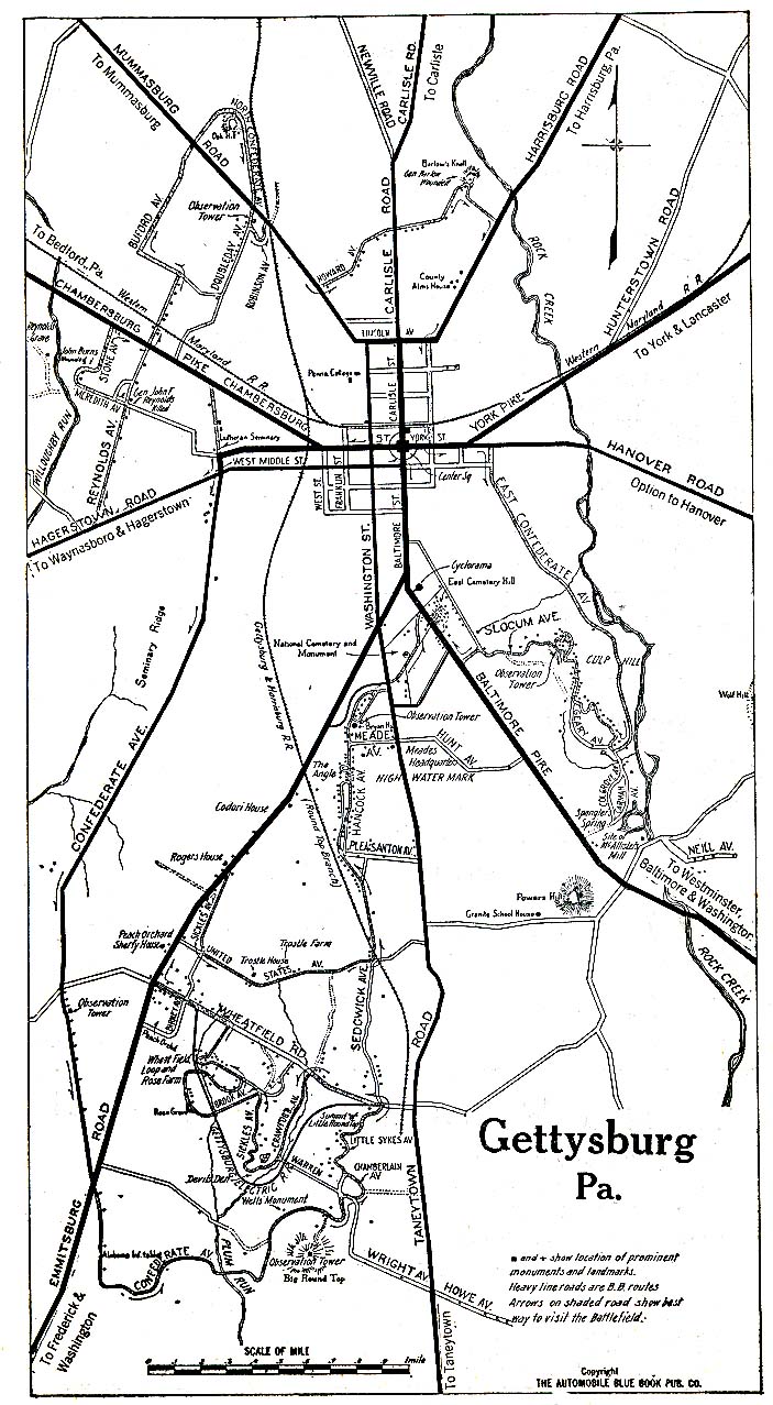 Us Map Gettysburg